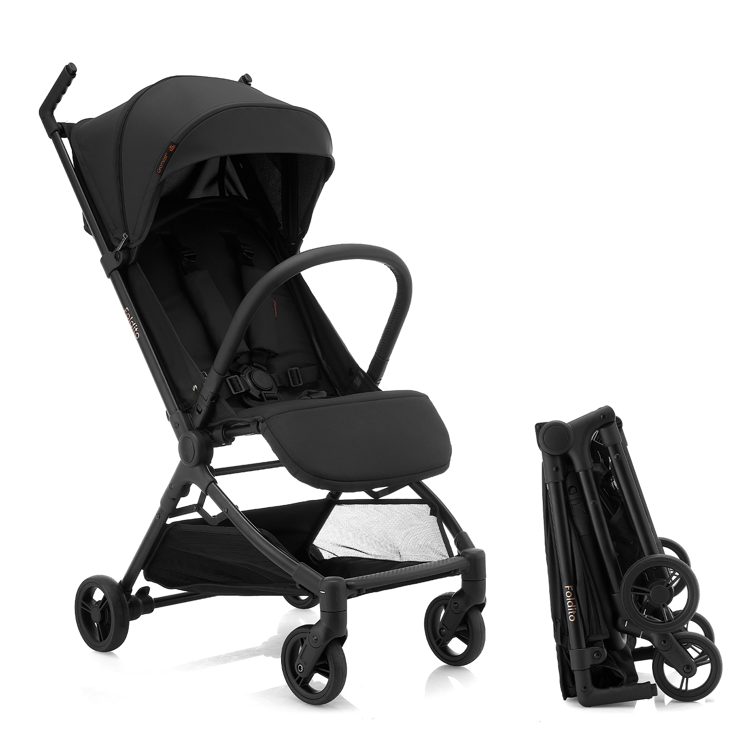 Gromast F2-Foldito Lightweight Stroller with Cabin-Size UPF 50+ Canopy