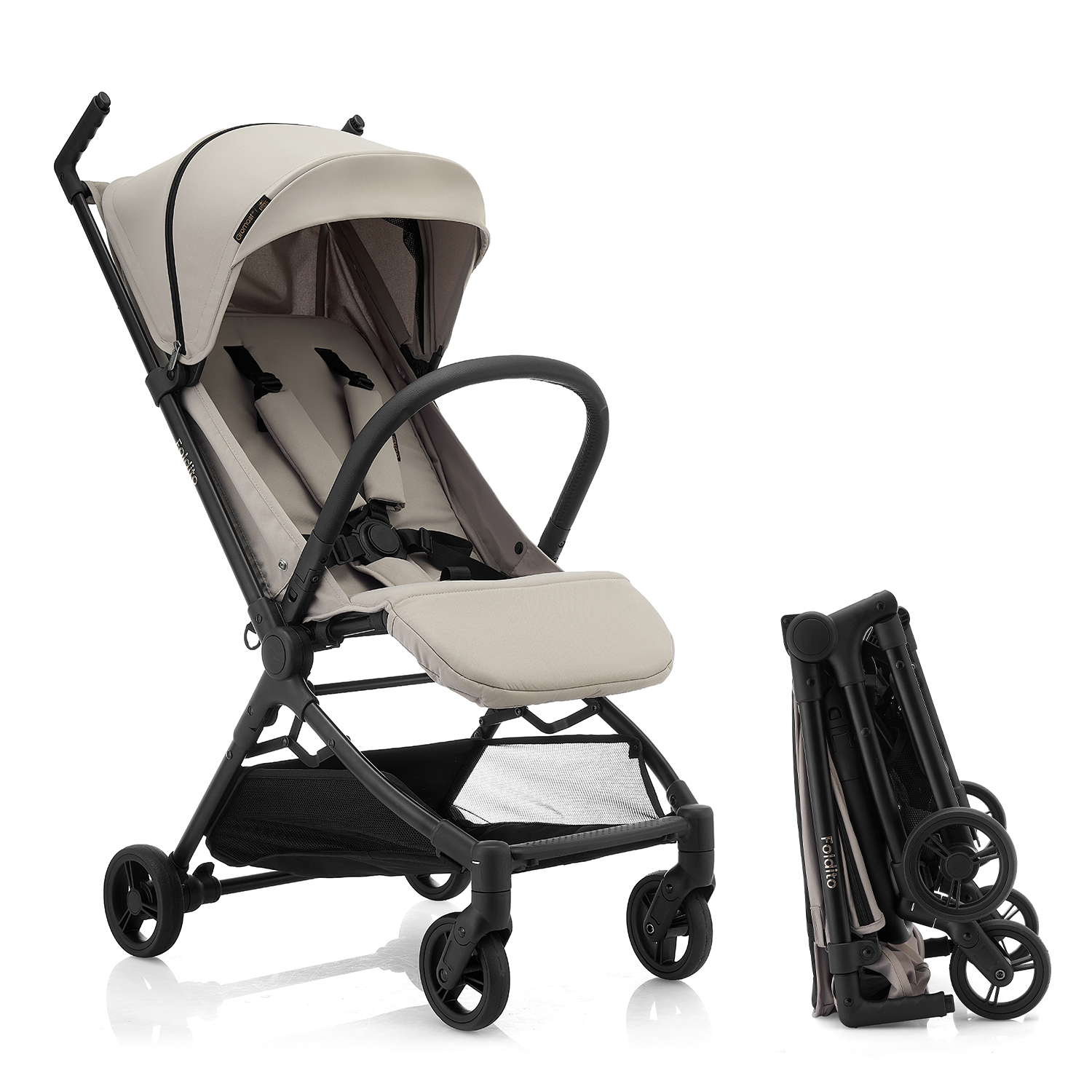 Gromast F2-Foldito Lightweight Stroller with Cabin-Size UPF 50+ Canopy