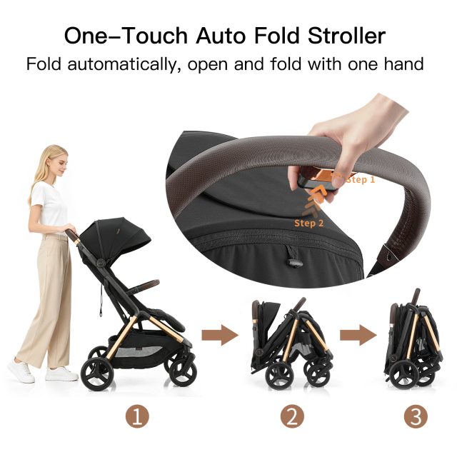Gromast 2-in-1 Baby Stroller with One-Hand Auto Fold