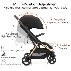 Gromast 2-in-1 Baby Stroller with One-Hand Auto Fold