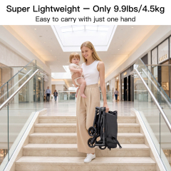 Gromast F2-Foldito Lightweight Stroller with Cabin-Size UPF 50+ Canopy