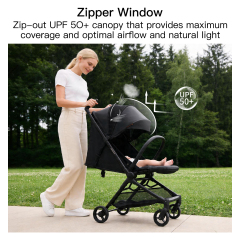Gromast F2-Foldito Lightweight Stroller with Cabin-Size UPF 50+ Canopy