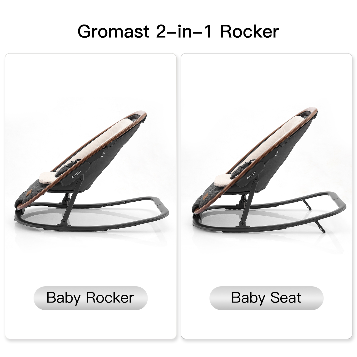 Gromast 2-in-1 Baby Bouncer and Rocker with Travel Bag