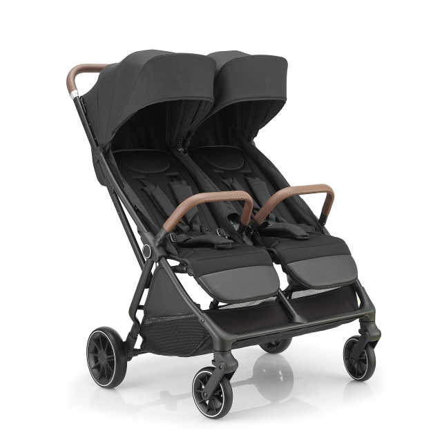 Auto-Fold ODM Twin Baby Stroller with Linked Brake and EVA Wheels