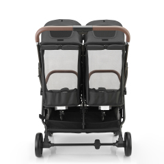 Auto-Fold ODM Twin Baby Stroller with Linked Brake and EVA Wheels