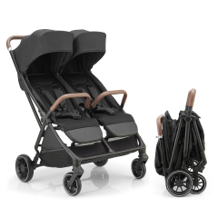 Auto-Fold ODM Twin Baby Stroller with Linked Brake and EVA Wheels