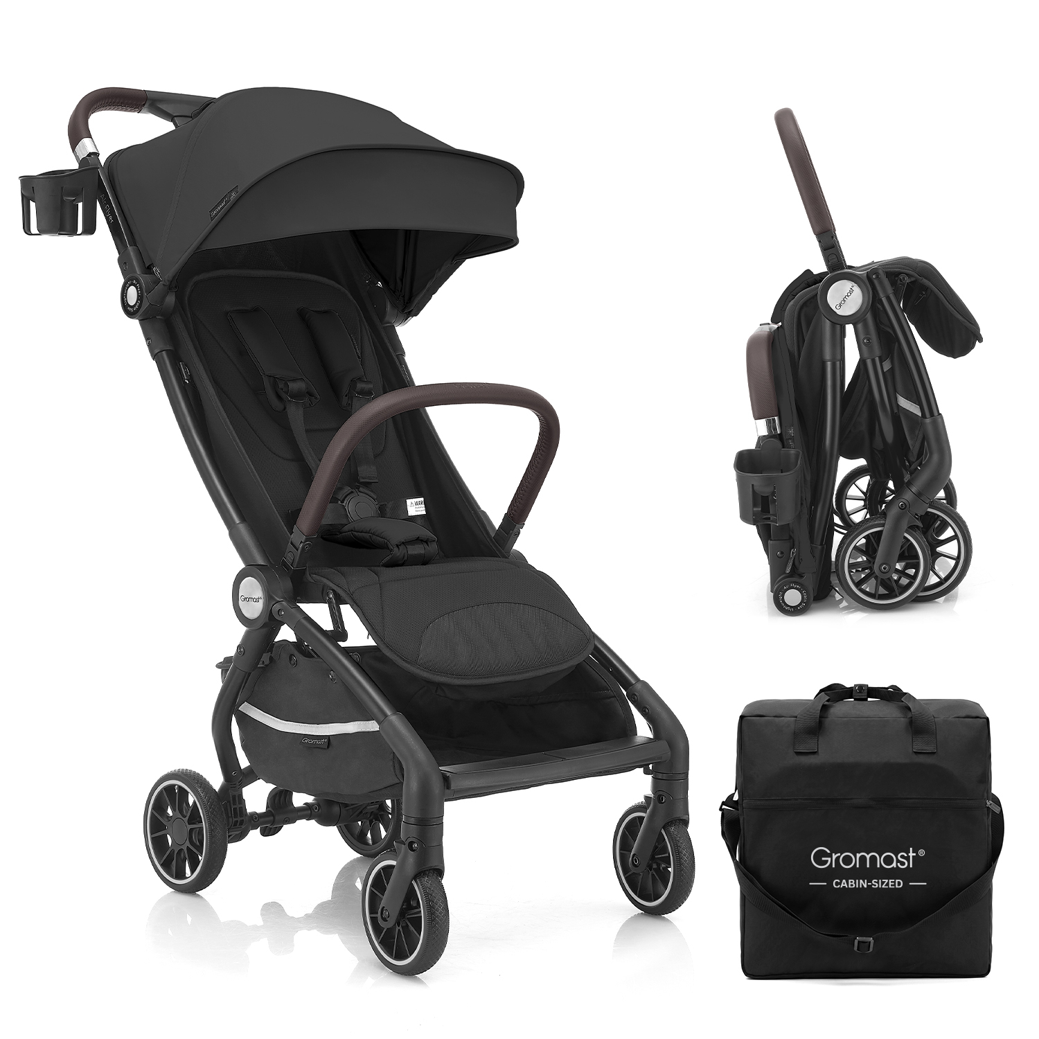 Gromast Cabin Size Travel Stroller with Auto-Fold and UPF 50+