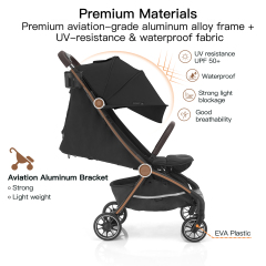 Gromast Cabin Size Travel Stroller with Auto-Fold and UPF 50+