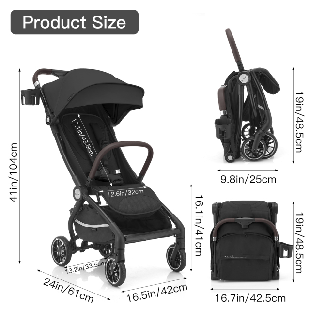 Gromast Cabin Size Travel Stroller with Auto-Fold and UPF 50+