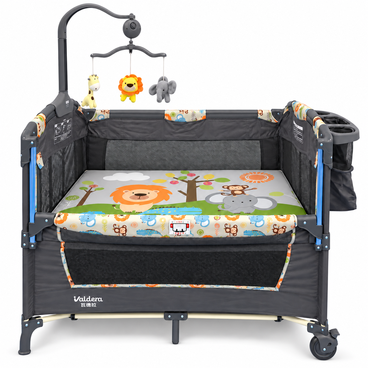 ODV9272 Steel Frame Baby Crib with Lowering Side Rail