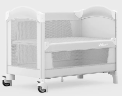 ODV9030 Aluminum Baby Crib with Lowering Side Rail – Light Grey & White