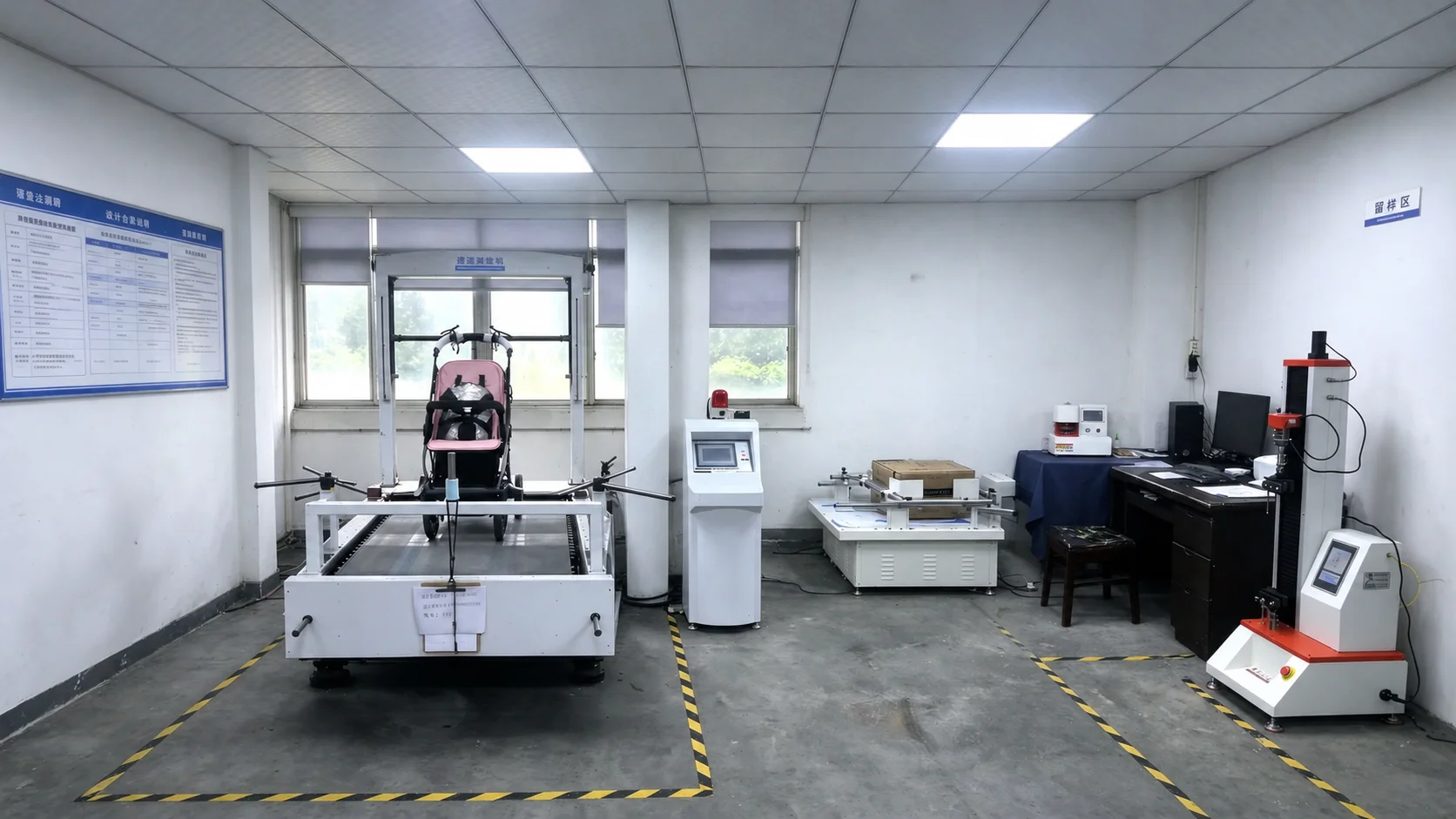 Stroller testing room overview