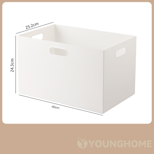 Bookshelf right angle storage box household large cabinet storage box snack toy plastic box file storage basket,Ningbo YoungHome Houseware Co., Ltd.,Home cabinet storage box snack toy file storage basket