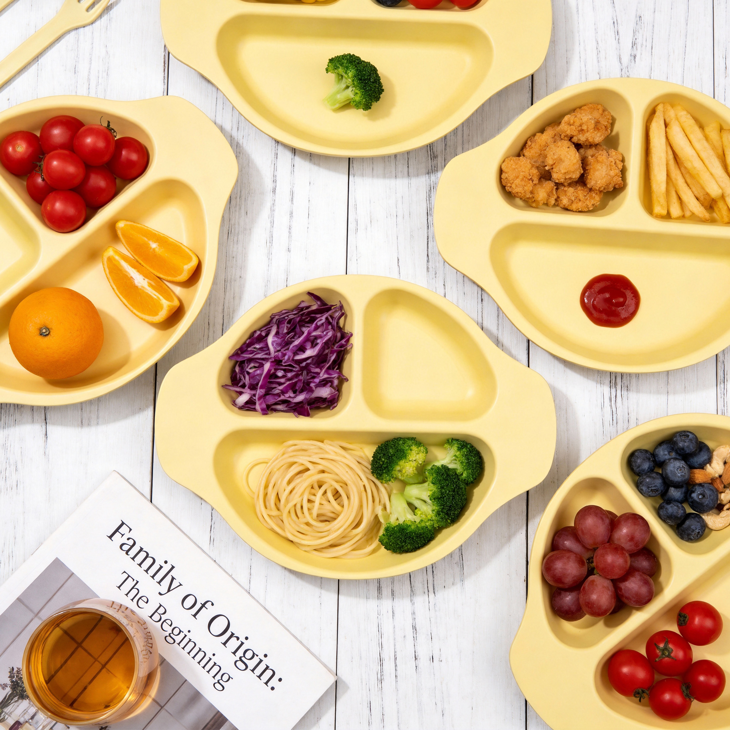 Specially designed for picky eaters! Fun three-tier PLA plate, scientifically divided meals, easy to achieve nutritional matching,Ningbo YoungHome Houseware Co., Ltd.,Fun three-tier PLA plate, easy to achieve nutritional matching