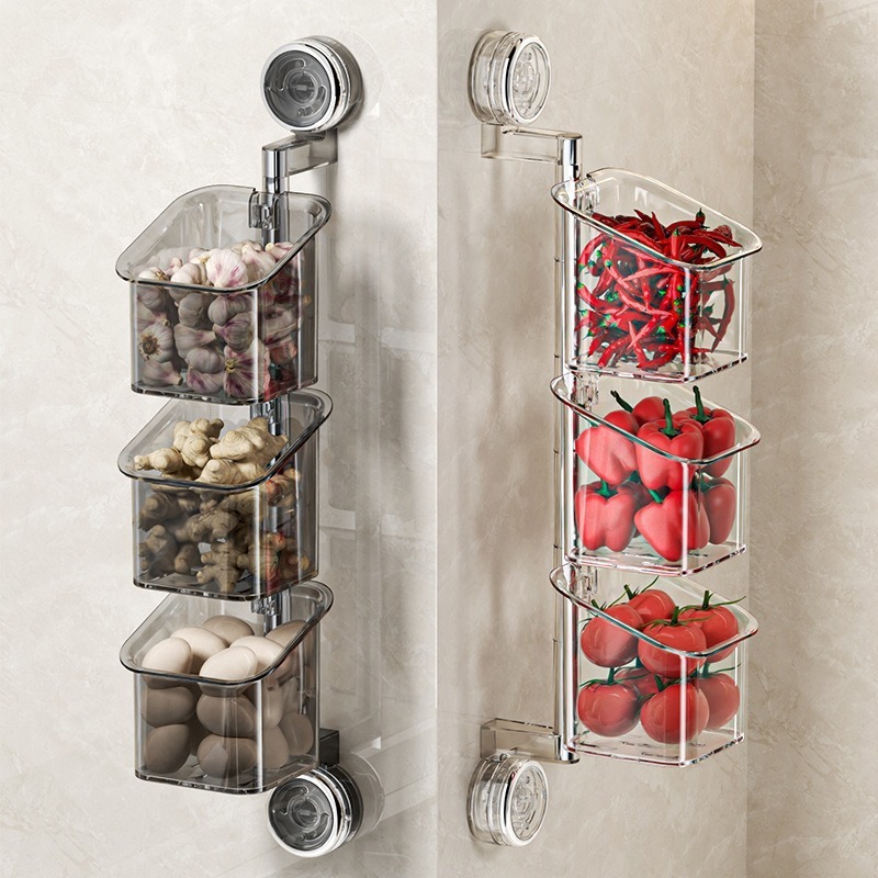 180 Degree Rotatable Suction Kitchen Storage Box No Drill Wall Mount Organizer Shelf,Ningbo YoungHome Houseware Co., Ltd.,180 Degree Rotatable Suction Kitchen Storage Box No Drill Wall Mount Organizer Shelf