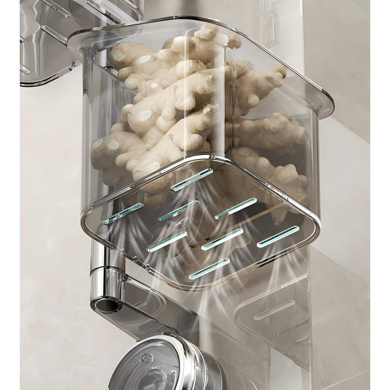 180 Degree Rotatable Suction Kitchen Storage Box No Drill Wall Mount Organizer Shelf,Ningbo YoungHome Houseware Co., Ltd.,180 Degree Rotatable Suction Kitchen Storage Box No Drill Wall Mount Organizer Shelf