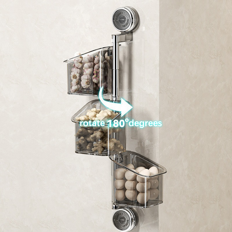 180 Degree Rotatable Suction Kitchen Storage Box No Drill Wall Mount Organizer Shelf,Ningbo YoungHome Houseware Co., Ltd.,180 Degree Rotatable Suction Kitchen Storage Box No Drill Wall Mount Organizer Shelf
