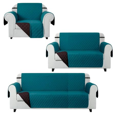 Cobertor Reversible de Muebles de 1, 2 y 3 Asientos Turquesa
