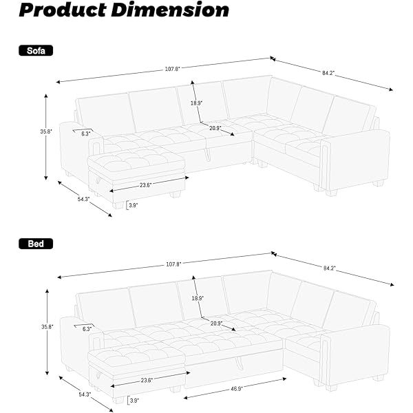 Sofá cama modular seccional con sofá cama extraíble Sofá cama modular de dos plazas