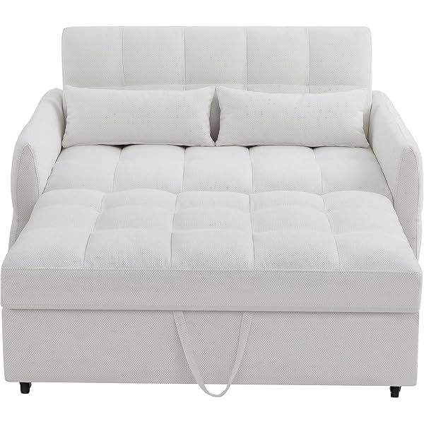 Sofá cama convertible de 52,8" con dos plazas, sofá cama capitoné 3 en 1