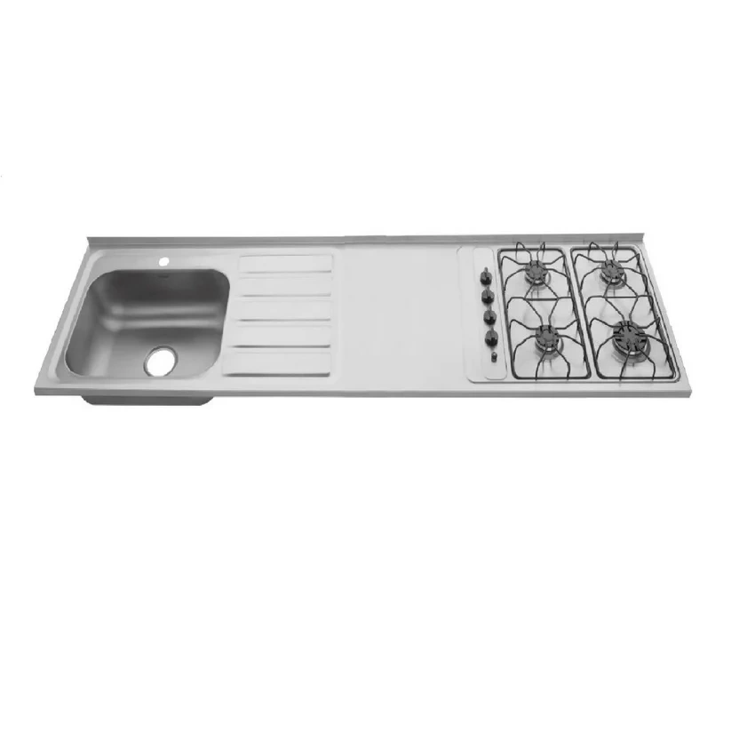 Cocina Integral 1.80 Metros  Incluye Mesón Poceta Izquierda con 4 Fogones a Gas
