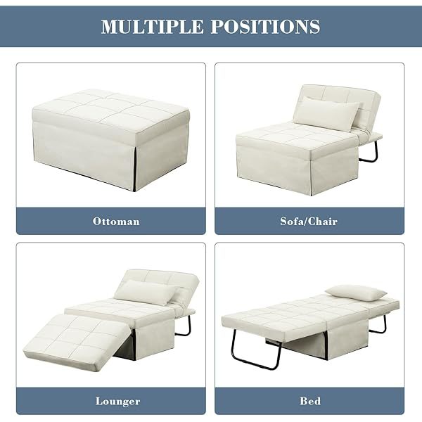 Sofá cama convertible, sillón cama futón multifuncional 4 en 1