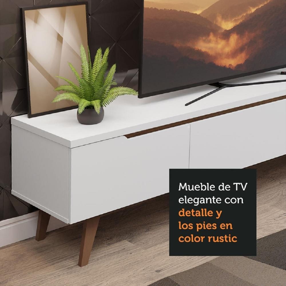 Centro De Entretenimiento Mesa Para Tv Reims Hasta 75 Pulgadas Blanco