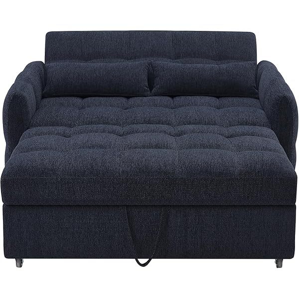 Sofá cama convertible de 52,8" con dos plazas, sofá cama capitoné 3 en 1