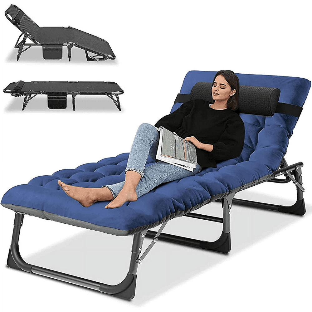 Sillón plegable, sillón reclinable para exteriores ajustable en 5 posiciones