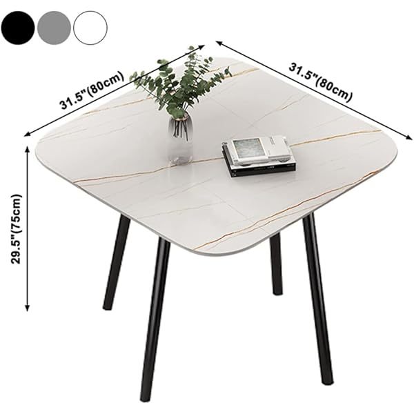Mesa de comedor de 4 pies, mesa de centro de estilo moderno, mesa de comedor de 31,5 pulgadas, mesa de cocina de piedra simple para el hogar, restaurante, cafetería