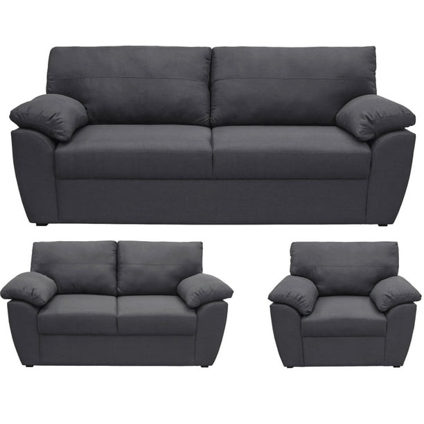 SALA ZERO GRIS 3-2-1, SOFA, LOVE SEAT Y SILLON