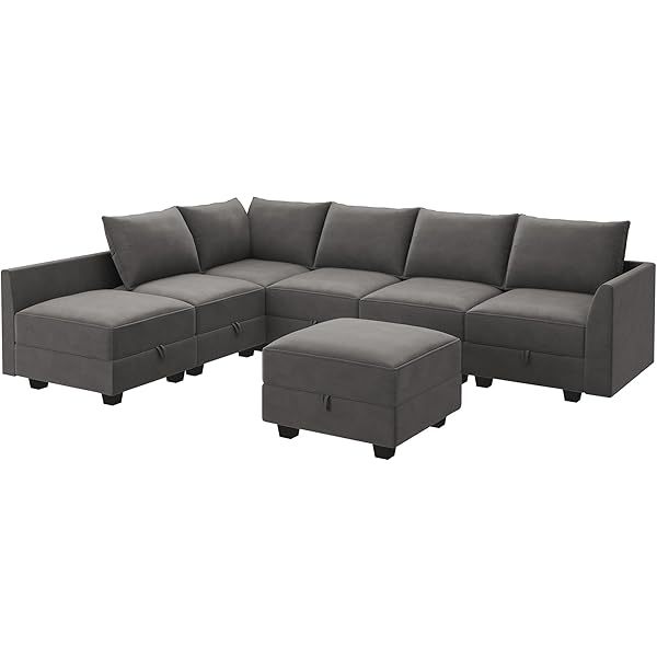 Sofá cama modular seccional con espacio de almacenamiento Sofás cama seccionales de terciopelo