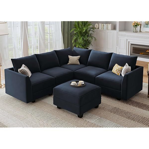 Sofá cama modular seccional con espacio de almacenamiento Sofás cama seccionales de terciopelo