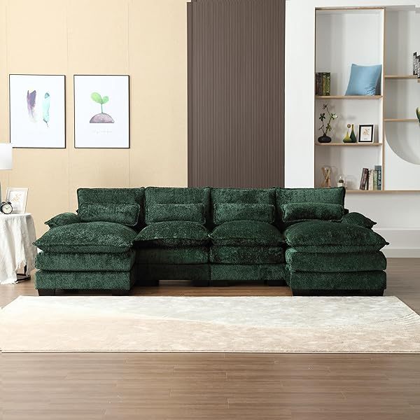 Sofá seccional de 110,6" para sala de estar con chaise longue