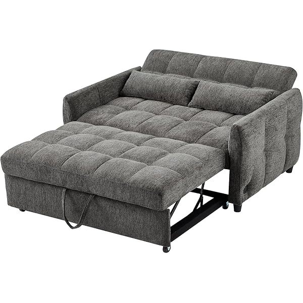 Sofá cama convertible de 52,8" con dos plazas, sofá cama capitoné 3 en 1
