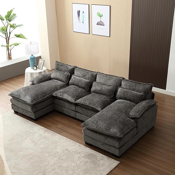 Sofá seccional de 110,6" para sala de estar con chaise longue