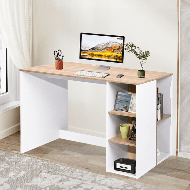 Escritorio para Computadora Escritorio para oficina en casa con estante de almacenamiento FurnitureR Clásico