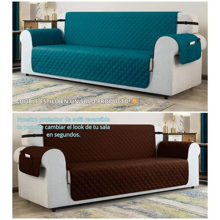 Cobertor Reversible de Muebles de 1, 2 y 3 Asientos Turquesa