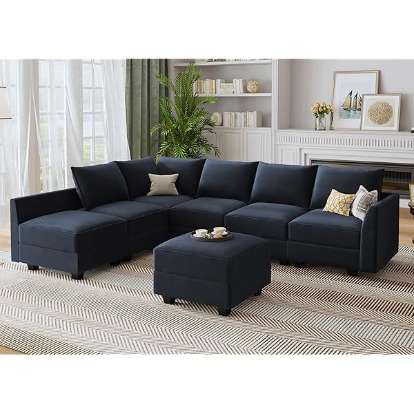 Sofá cama modular seccional con espacio de almacenamiento Sofás cama seccionales de terciopelo