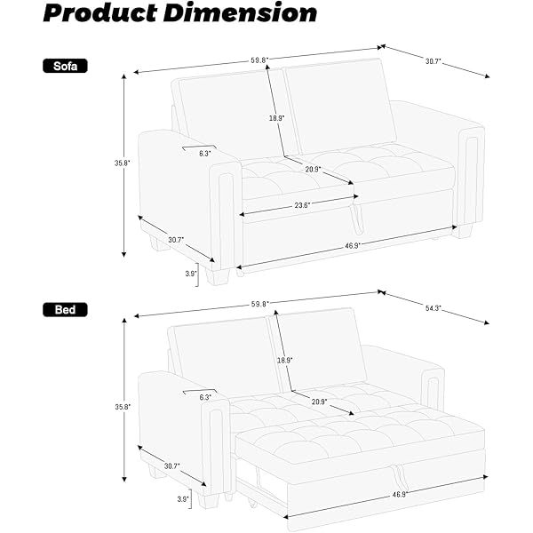 Sofá cama modular seccional con sofá cama extraíble Sofá cama modular de dos plazas