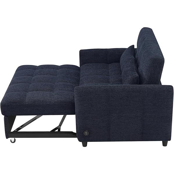 Sofá cama convertible de 52,8" con dos plazas, sofá cama capitoné 3 en 1