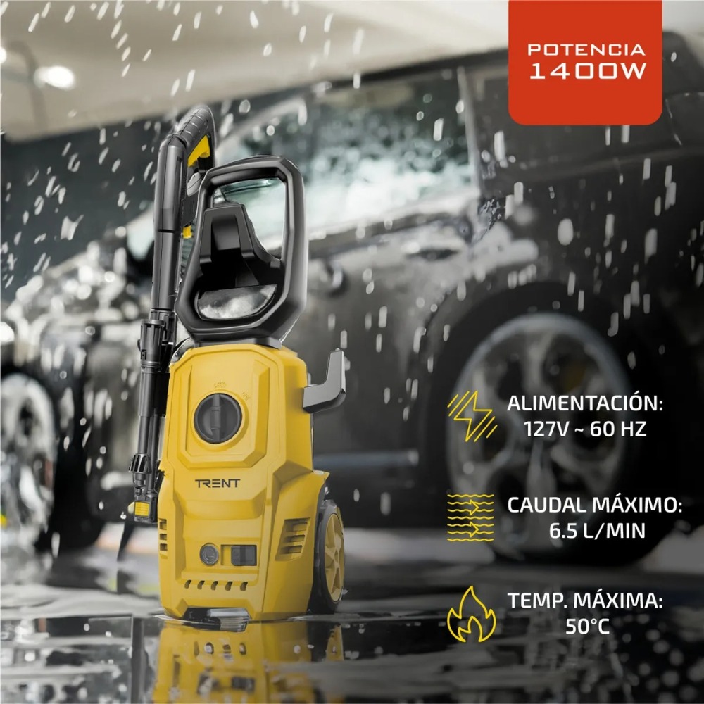 Hidrolavadora Electrica HLT307 1400W Alta presion 1600 Psi 110 Bar