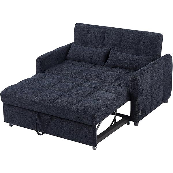 Sofá cama convertible de 52,8" con dos plazas, sofá cama capitoné 3 en 1