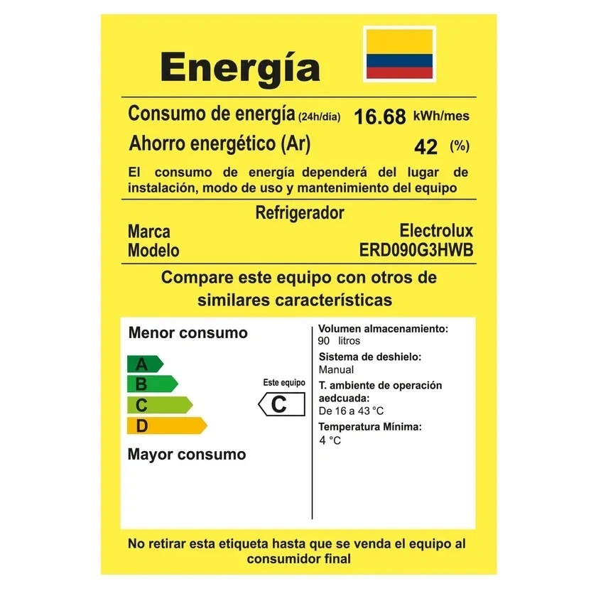Minibar ERD090G3HWB Negro