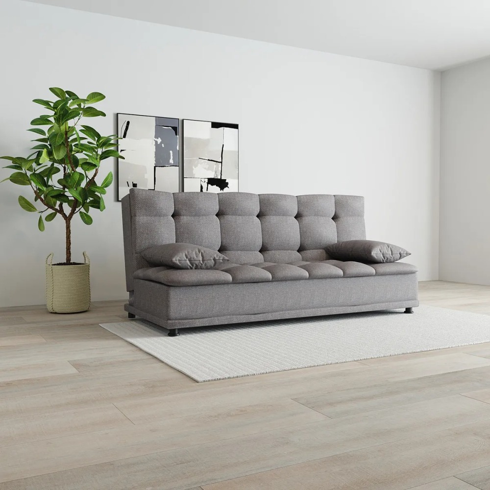 Sofá Cama Reclinable Lase Color Gris Oscuro Sillón Para Sala Moderna Rio Tela Oslo Confort Para Descansar Ver Tv O Recibir Visitas
