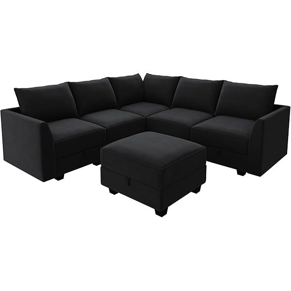 Sofá cama modular seccional con espacio de almacenamiento Sofás cama seccionales de terciopelo