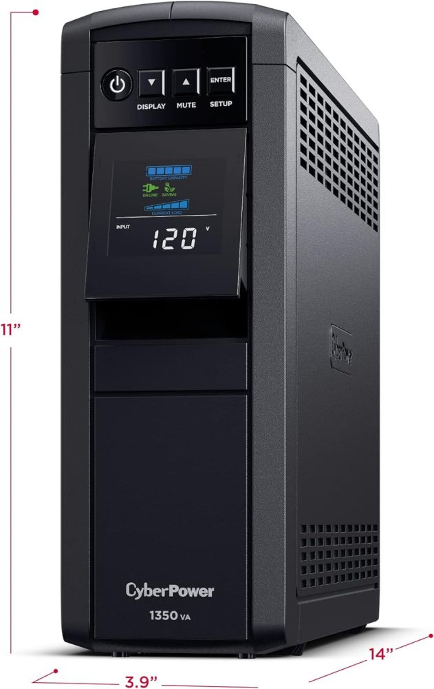 CP1000PFCLCD PFC Sinewave UPS 1000VA 600W PFC Compatible Mini