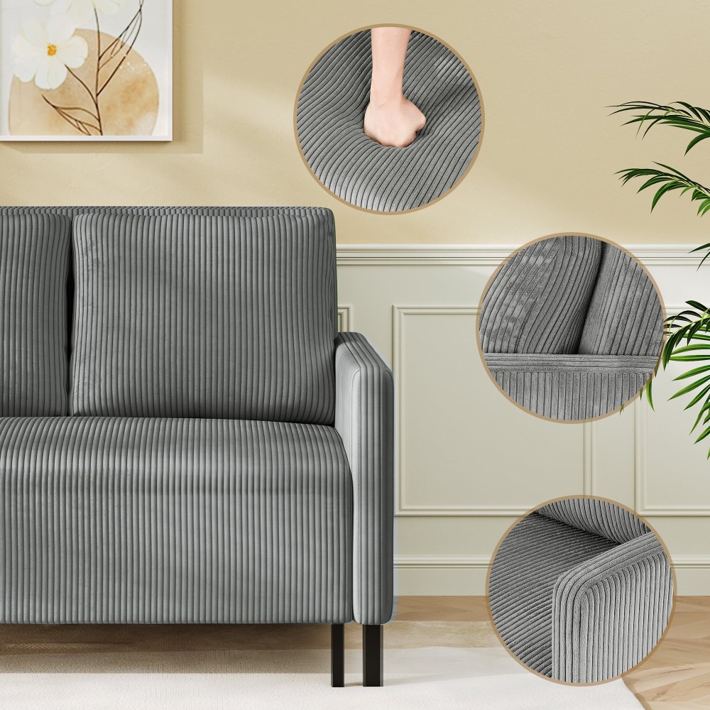 Sofá Cama Convertible de Chenille, Loveseat para 2 Personas con Brazos Modernos