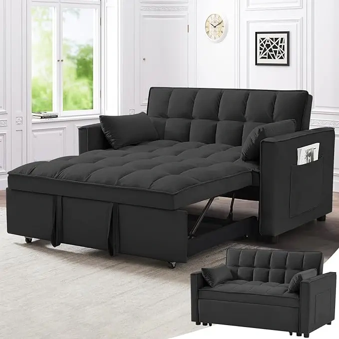 Sofá cama convertible 3 en 1, sofá cama extraíble con respaldo ajustable en 3 niveles
