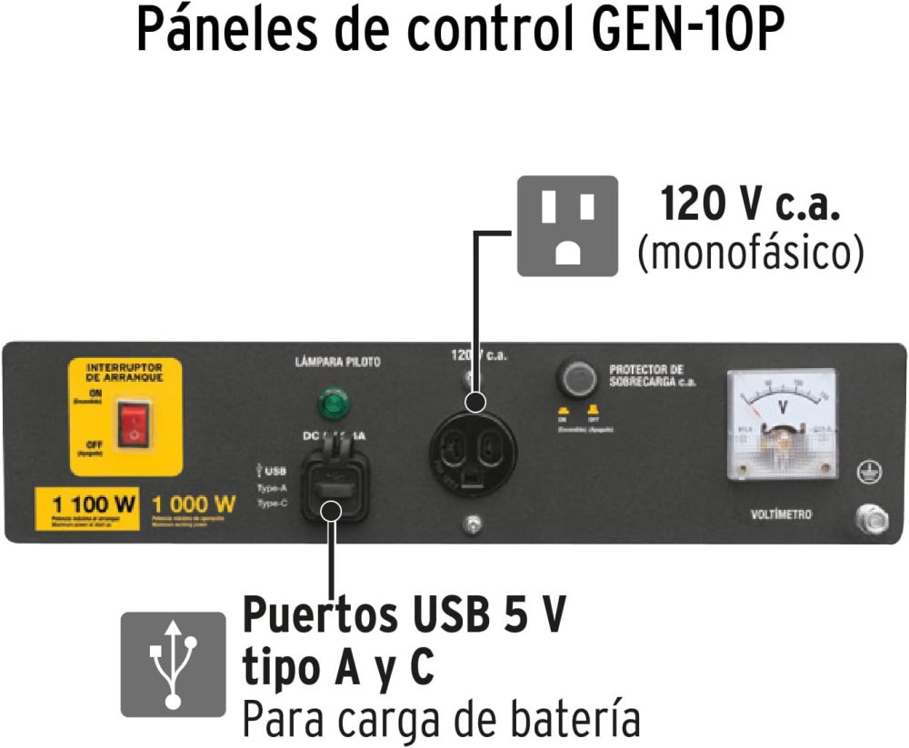 GEN-55P, Generador portátil 6.6 kW motor a gasolina
